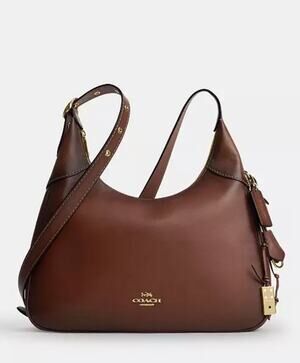 B3-012 NWT Coach Ella Shoulder Bag Crossbody & Wallet Leather/Gold/Redwood CDY36